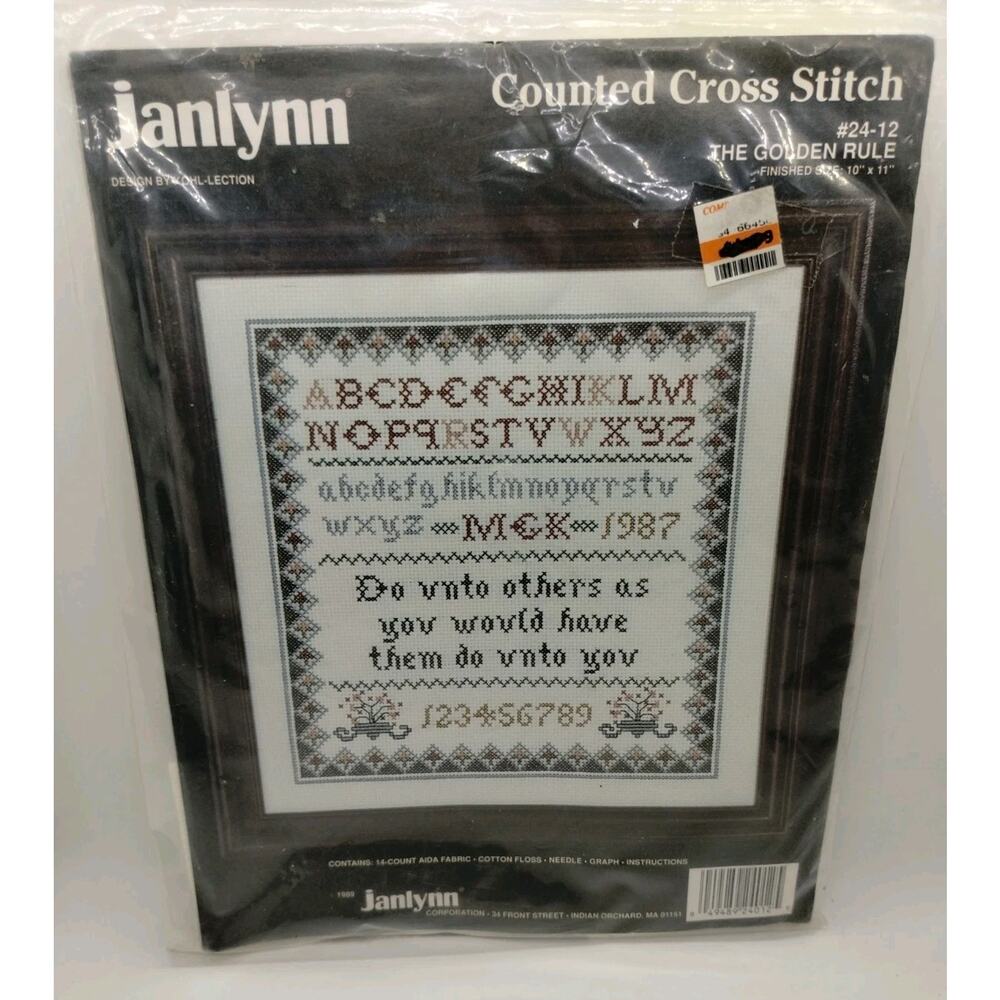 The Golden Rule - Counted Cross Stitch Kit 10" x 11" Janlynn New Sealed #24-12